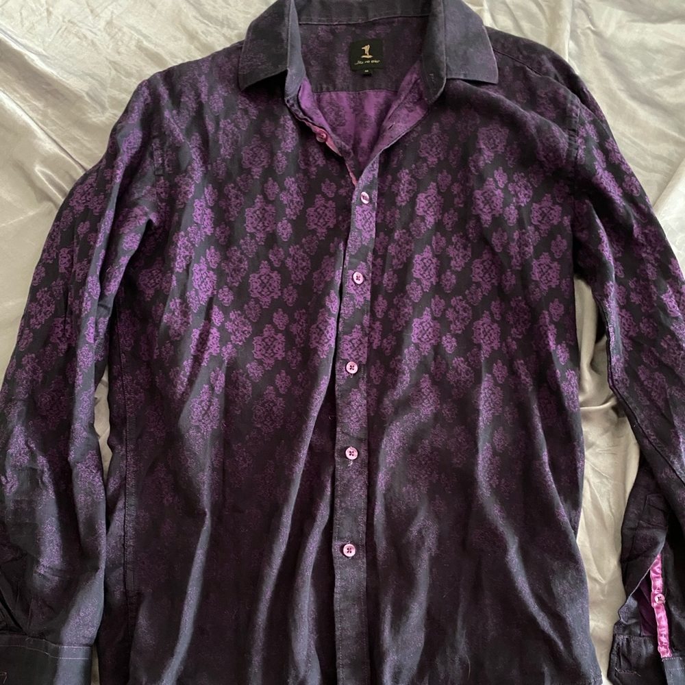Neiman Marcus ombré purple button down
